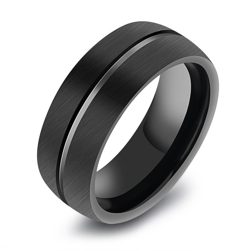 Men's Black Titanium Steel Ring