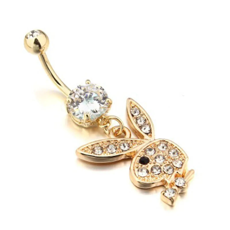 Cute Rabbit Belly Button Rings 316L Surgical Steel Piercing Belly Button Rings Navel Piercing Sexy Body Jewelry