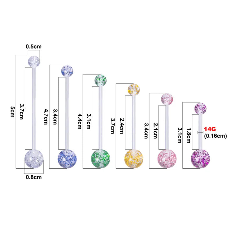Flexible Navel Piercing Acrylic Belly Button Ring Pregnancy Sport Industrial Earrings Long Bar Retainer Sexy Body Jewelry