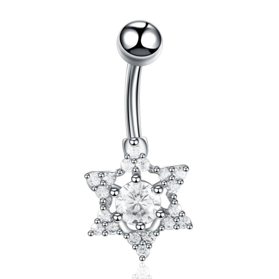 Surgical Steel Belly Button Ring Navel Nombril Piercing CZ Belly Ring Sexy Women Belly Piercing Body Jewelry Ombligo 14G