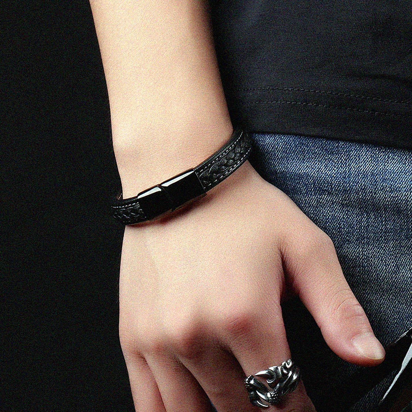 Black Titanium Men's Steel Bracelet