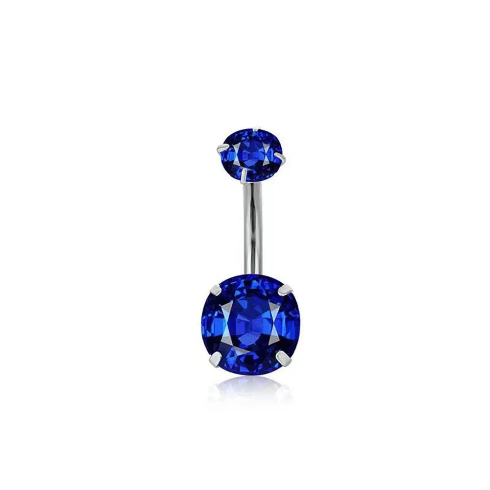 Stainless Steel Blue Belly Button Ring Navel Tragu Piercing Barbell Heart  Butterfly Body Jewelry Punk Accessories for Women