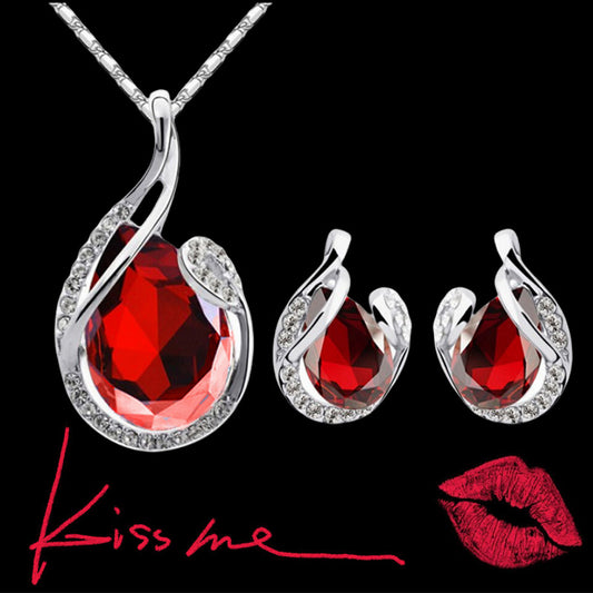 Women's 3 Piece Set Rhinestone Necklace Set With Earrings Necklace