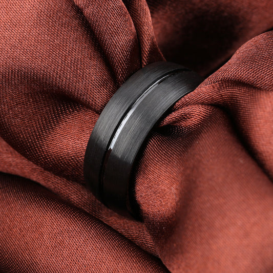 Men's Black Titanium Steel Ring