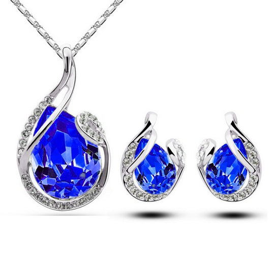 Women's 3 Piece Set Rhinestone Necklace Set With Earrings Necklace