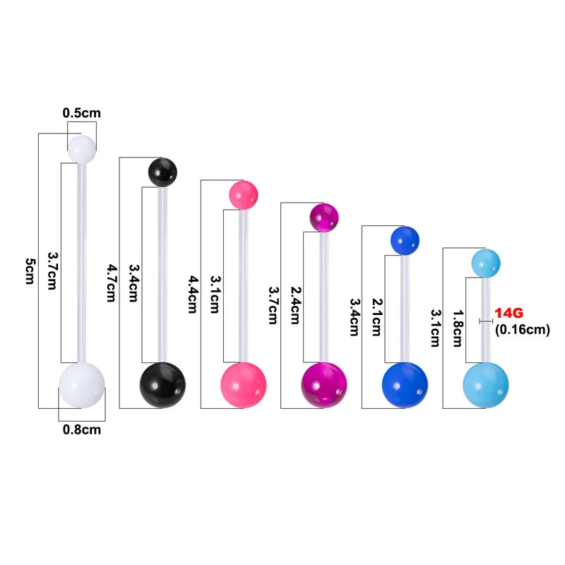 Flexible Navel Piercing Acrylic Belly Button Ring Pregnancy Sport Industrial Earrings Long Bar Retainer Sexy Body Jewelry