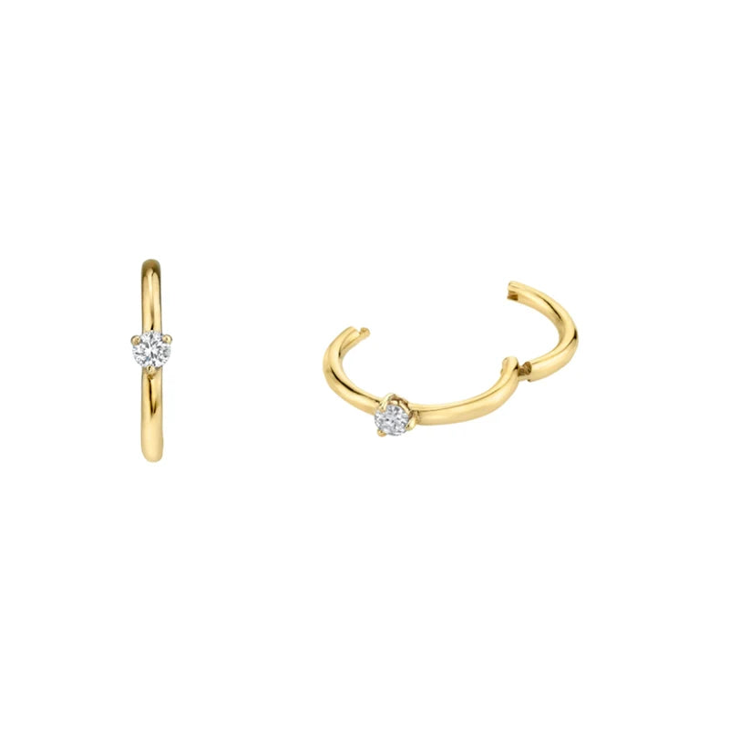 CRMYA Gold Silver Color Circle Earrings For Women CZ Charm Korean Huggie Earrings Aretes Hoop Ear Rings For Girls Jewelry