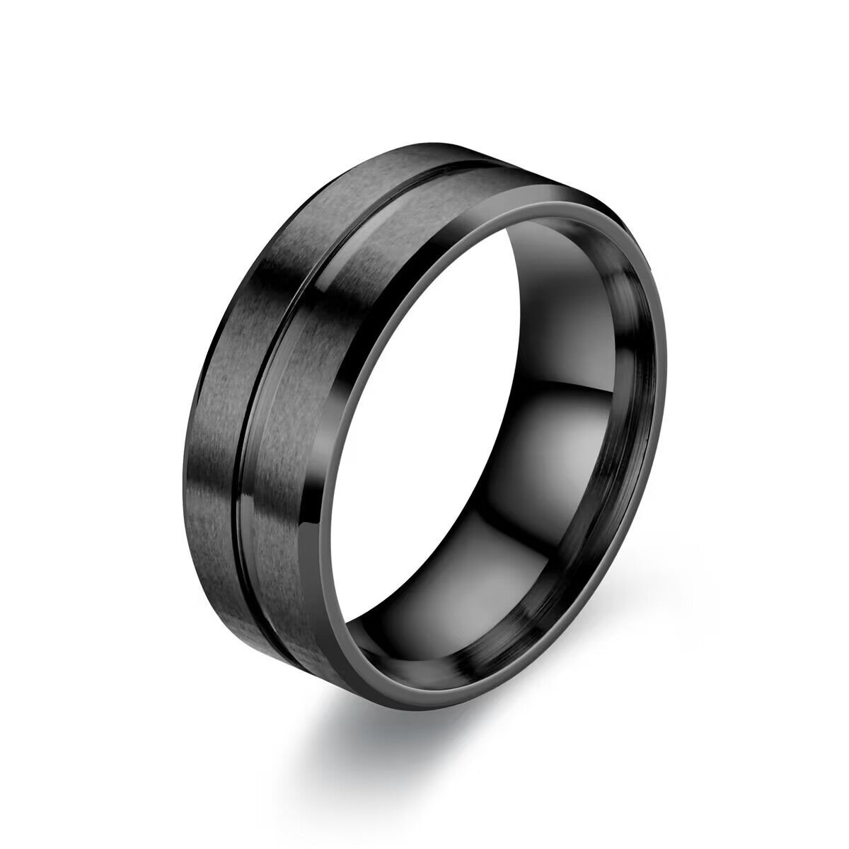 Men's Black Titanium Steel Ring